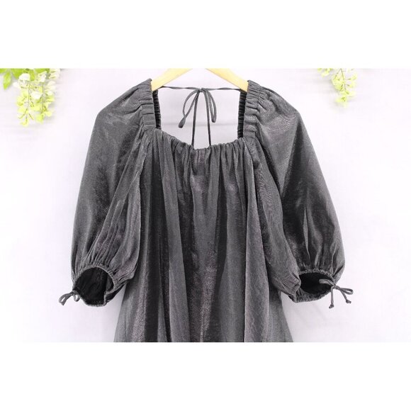 Free People Women's Mara Mini Dress Matalic Charcoal Sz XS NEW - Picture 6 of 11